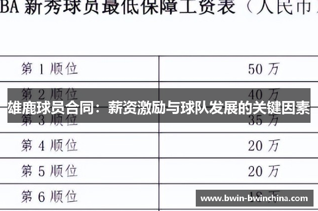 雄鹿球员合同：薪资激励与球队发展的关键因素