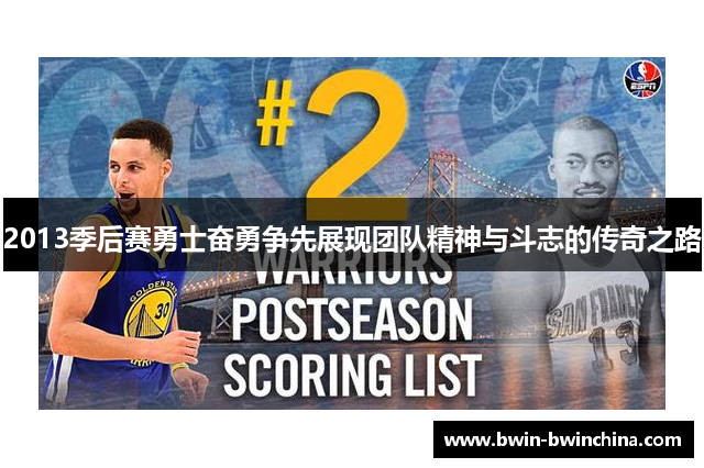 2013季后赛勇士奋勇争先展现团队精神与斗志的传奇之路